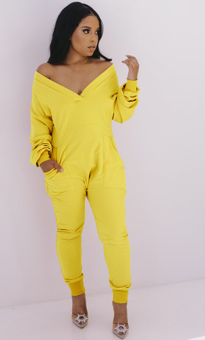 Women Clothing V neck Jumpsuit Sexy Sweatshirt Jumpsuit Long Sleeve Autumn Winter Pajamas