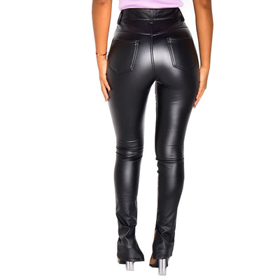 Casual Pants Summer High Waist Slimming Tight Women Pants Faux Leather Leather Pants