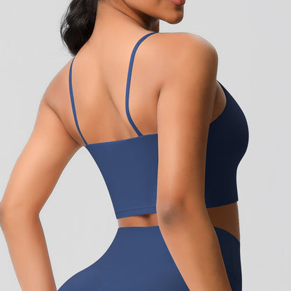 Yoga Jacket Sports Solid Color Underwear with Chest Pad Thin Strap Beauty Back Fitness Vest Camisole Yoga Clothes