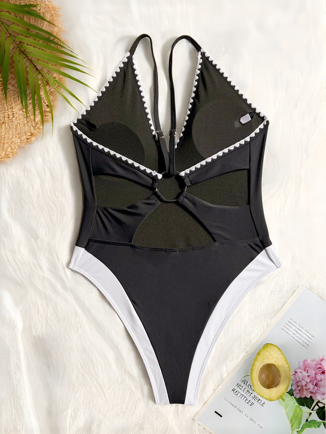 Bikini One Piece Swimsuit Halter Bikini Swimsuit Women Color Matching Swimsuit Sexy