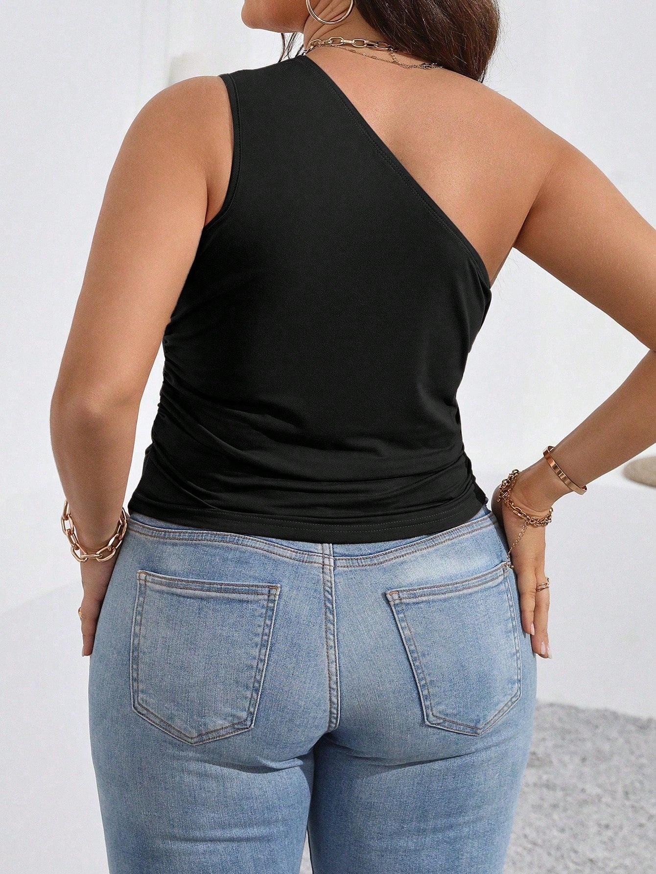 Sexy Diagonal Collar off the Shoulder T shirt Spring Summer plus Size Women Clothing Slim Fit Slimming Top