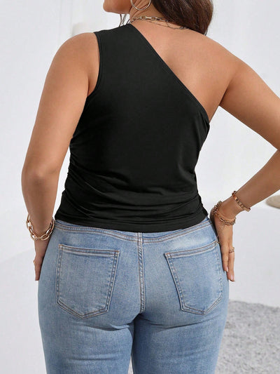 Sexy Diagonal Collar off the Shoulder T shirt Spring Summer plus Size Women Clothing Slim Fit Slimming Top