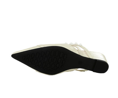 Fairy Pearl Chain Toe Cap Slipper Outer Wear Comfortable All Match High Grade Slip on Women Shoes