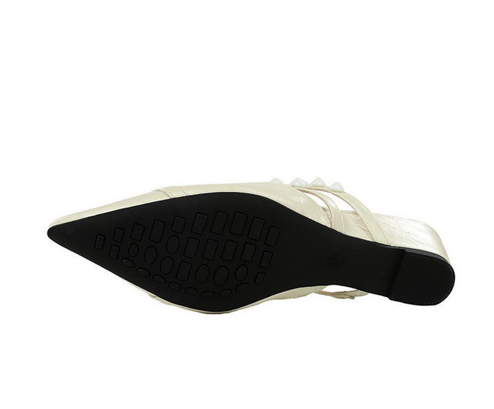 Fairy Pearl Chain Toe Cap Slipper Outer Wear Comfortable All Match High Grade Slip on Women Shoes - GLAMWEARS