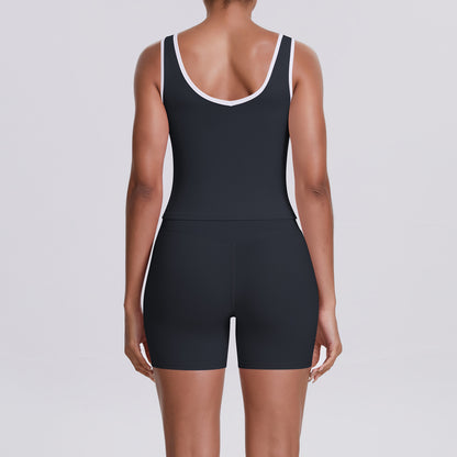 Cross High Top Sports Women Contrast Color Backless Tight Nude Feel Yoga Running Fitness Yoga Wear