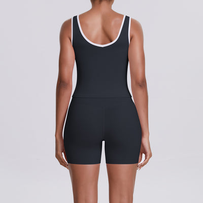 Cross High Top Sports Women Contrast Color Backless Tight Nude Feel Yoga Running Fitness Yoga Wear
