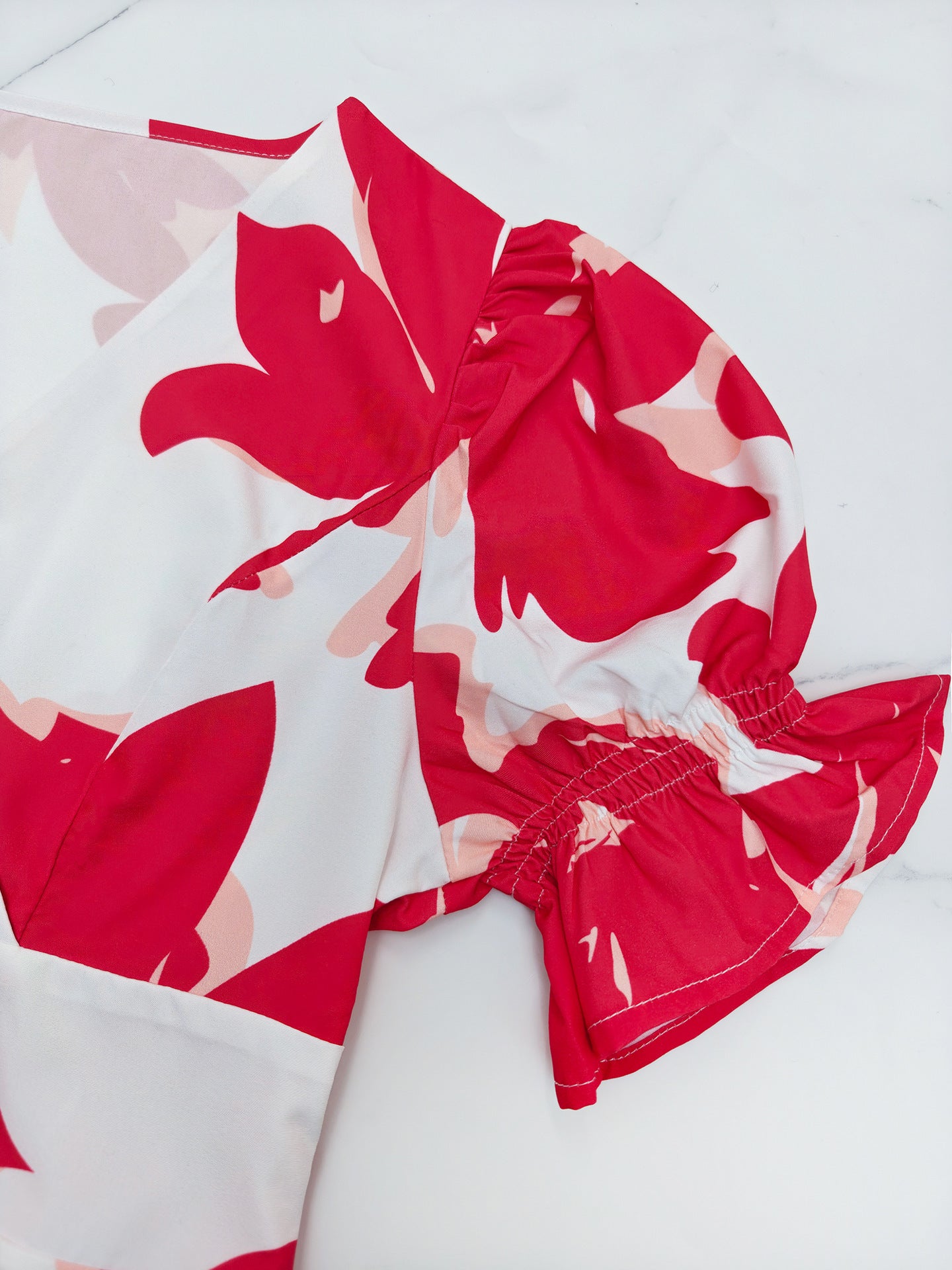 Ladies Casual Printed V neck Dress