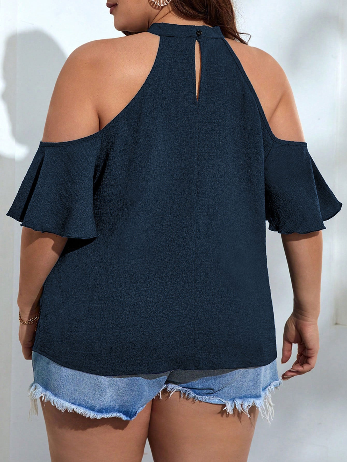 Plus Size Women Elegant T shirt Summer Halter Off the Shoulder Figure Flattering Short Sleeve Top