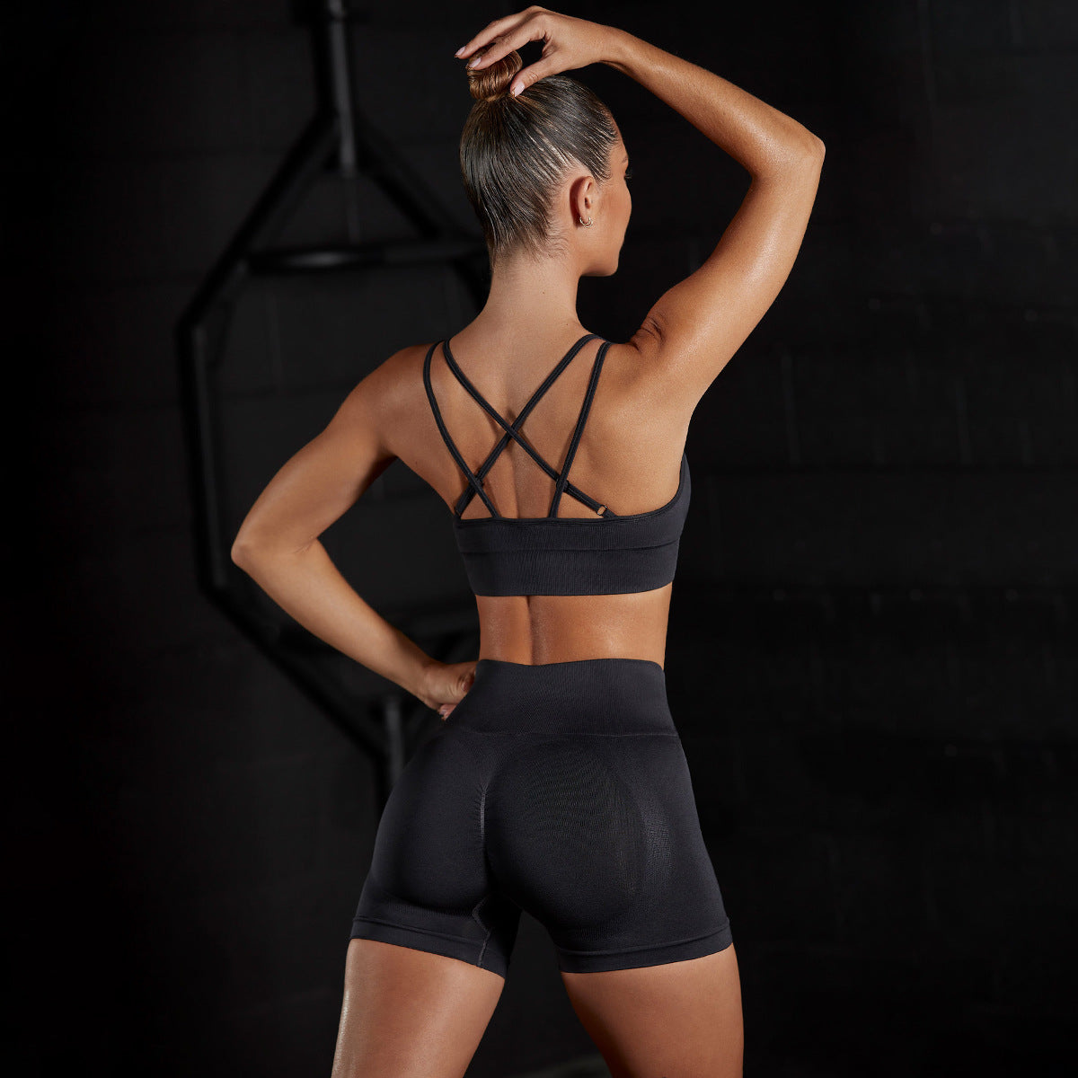 Seamless Sexy Beauty Back Bra Vest Shorts Peach Hip Yoga Clothes Sports Running Fitness Pants