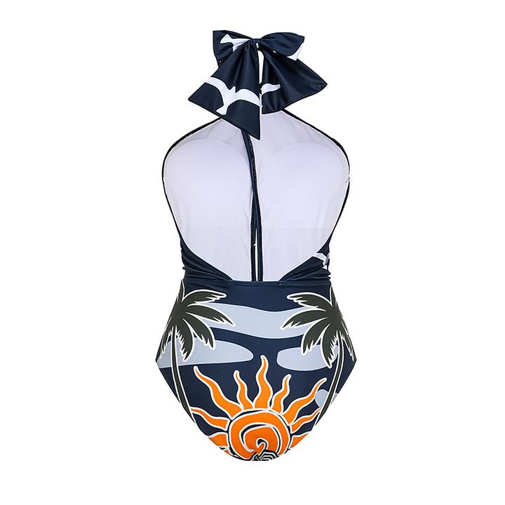 Halter Cut out Backless Sexy Swimsuit Women