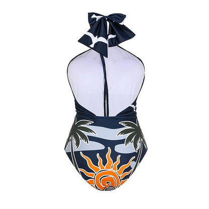 Halter Cut out Backless Sexy Swimsuit Women