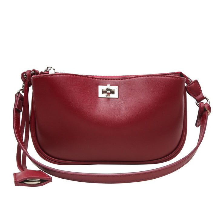 Wine Red Silver Buckle