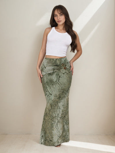 Retro Print Skirt Summer Niche Characteristic Sexy Slim Sheath Dress