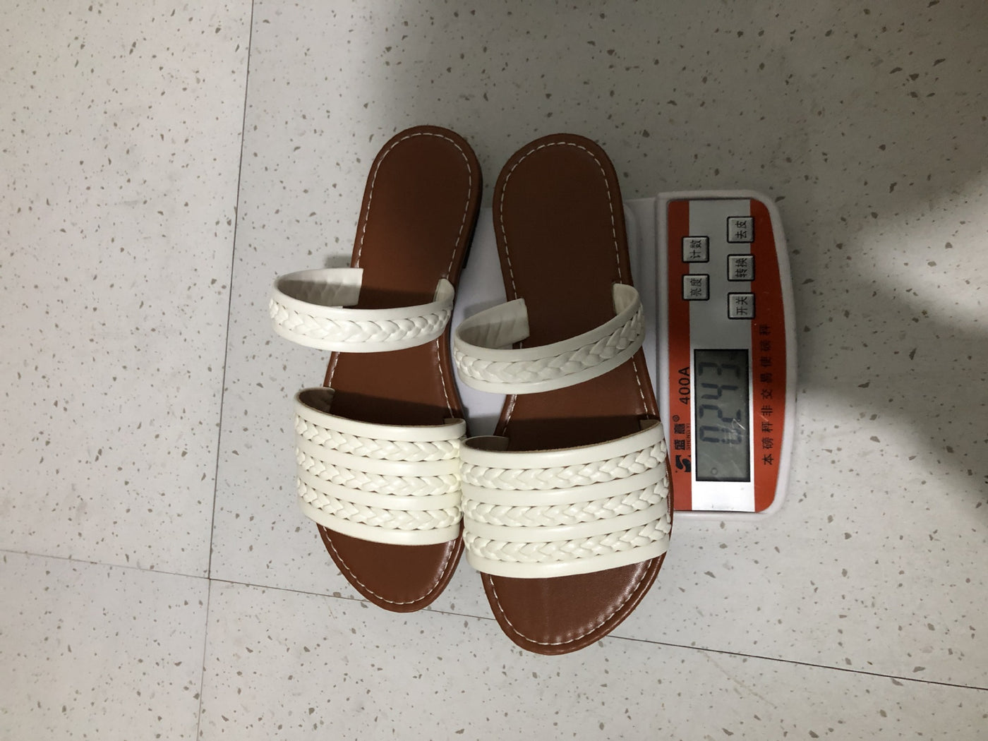 Knitted Belt Flat Slippers Women Outdoor Wear Stylish Lightweight Solid Color Beach Sandals