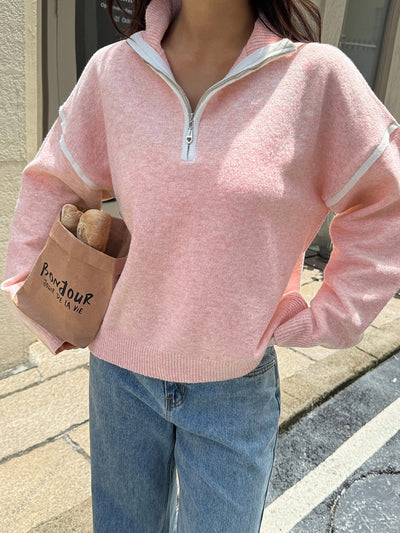 Casual Simple Solid Color Long Sleeve Zipper Sweaters Women Clothing Autumn Winter