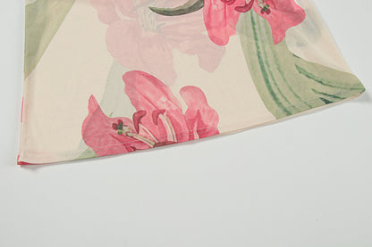 Summer Dopamine Beach Vacation Sexy Printed Mesh Sheath Skirt