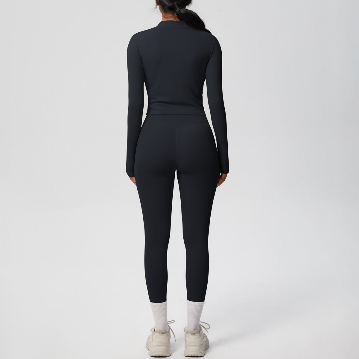 Skinny Yoga Pants High Waist Nude Feel Sports Zip Long Sleeve Coat Workout Clothes Hip Lifting Yoga Set