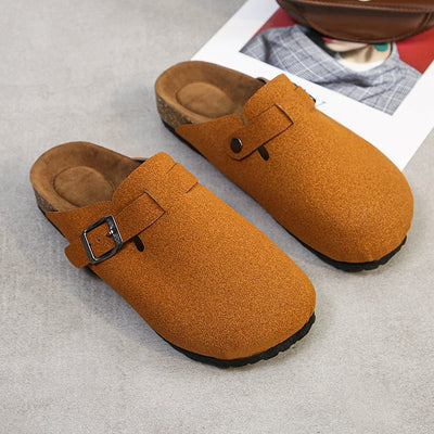 Flat Lazy Pump Slippers Women Outer Wear Frosted Personality Big Head Half Support Muller Shoes