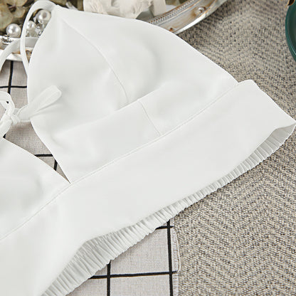 Summer Chiffon Long Sleeved Sexy Underwear Slit Shorts Three Piece Pajamas Cool Feeling Home Wear