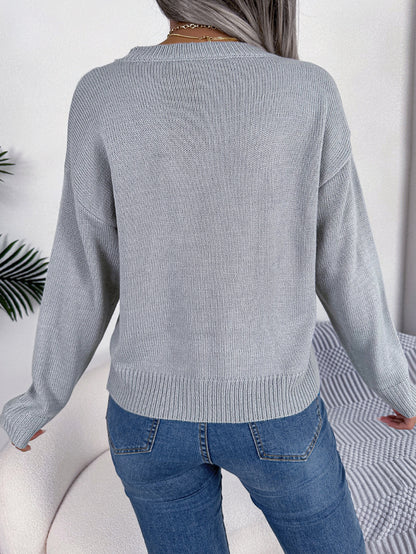 Autumn Winter Twist Love Long Sleeve Pullover Valentine Clothing