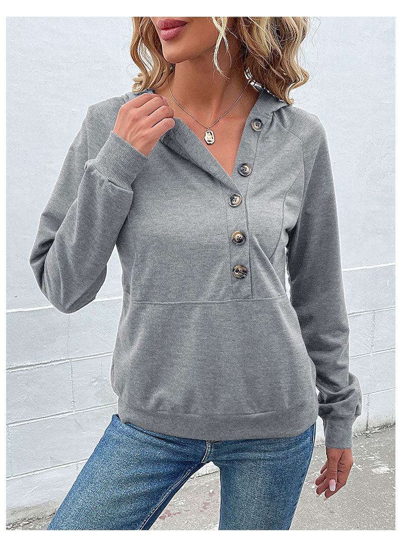 Autumn Winter Women Clothing Long Sleeve Solid Color Women Hoodie