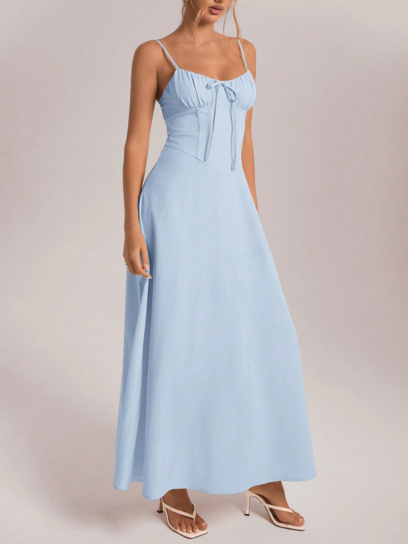 Elegant Evening Dress Short Sleeve Solid Color Dress Women Clothing Autumn Winter