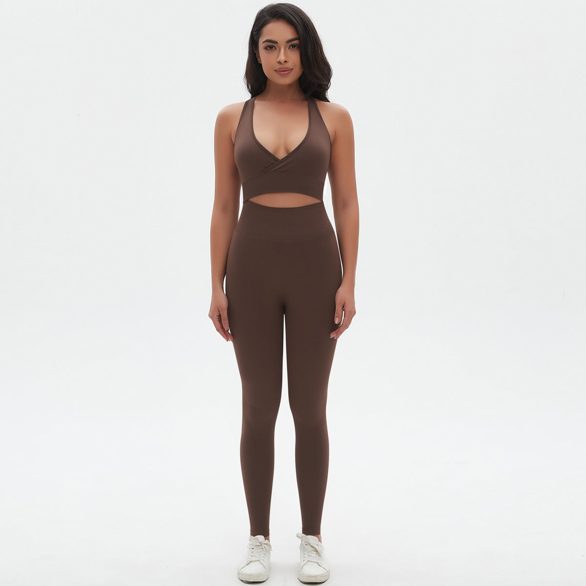 Cross Bra Trousers Suit-Brown
