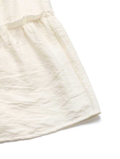 Summer White Stitching Skirt Women Simple Elastic Waist A line Umbrella Maxi Skirt