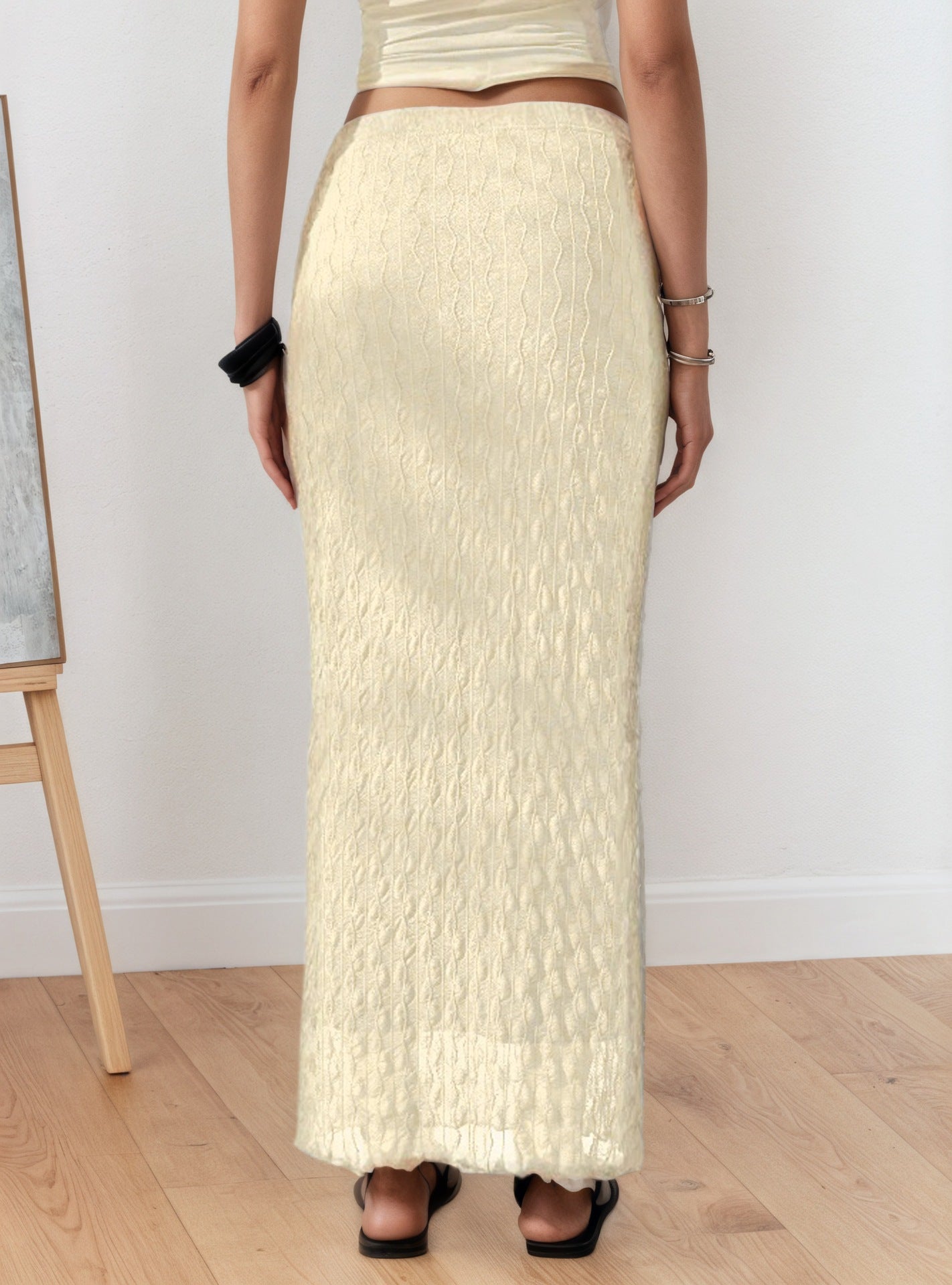 Mesh Jacquard Summer Skirt Party Elegant High Grade Slim Slimming Sheath Skirt