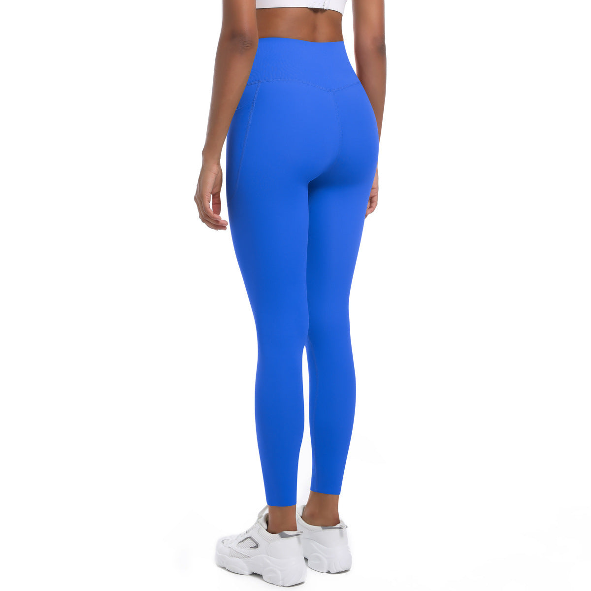 High Strength Skinny Yoga Pants Seamless High Waist Belly Contracting Sports Trousers High Elastic Side Pocket Quick-Drying Fitness Pants