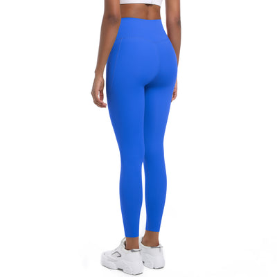 High Strength Skinny Yoga Pants Seamless High Waist Belly Contracting Sports Trousers High Elastic Side Pocket Quick-Drying Fitness Pants
