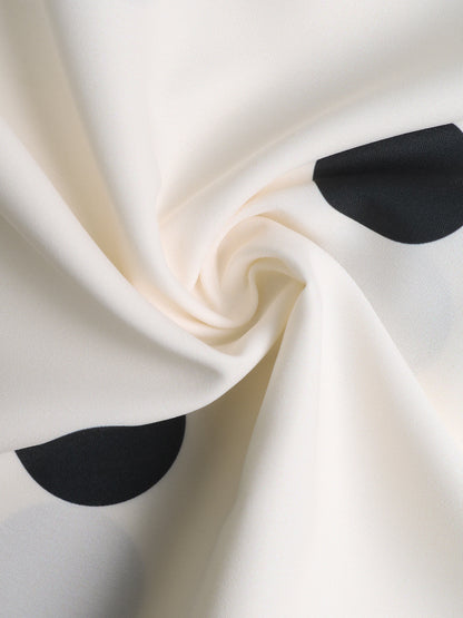 Summer Mid Length Umbrella Skirt Polka Dot Skirt Elastic Elegant Retro A line Skirt