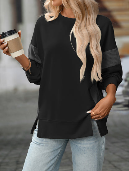 Women round Neck Multicolor round Neck All Matching Casual Loose Sweatshirt