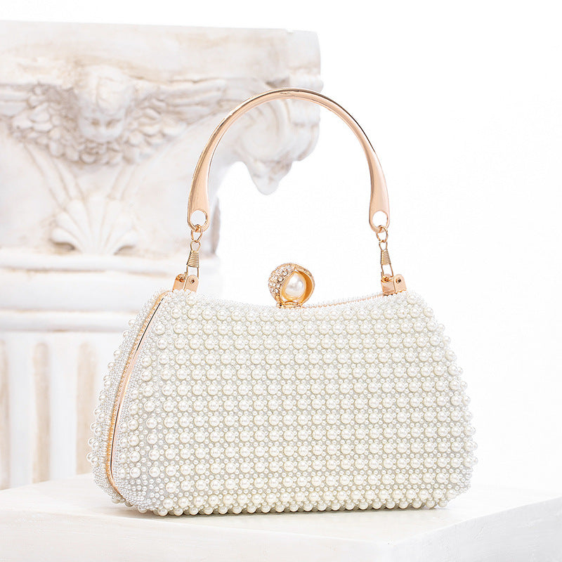 Trendy Elegant Pearl Bag Socialite Dress Dinner Party Hand Bag Crossbody Bag Dinner Bag - GLAMWEARS