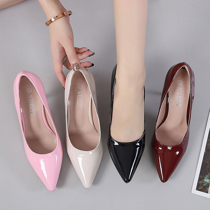 Summer Simplicity Women Shoes Stiletto Heel Comfortable Low Cut All Match Pointed Professional Women Single Comfortable - GLAMWEARS