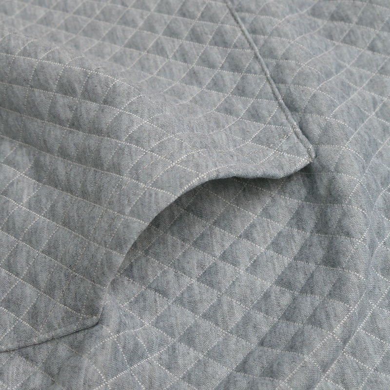 Casual Simple Sports Half Open Zipped Stand Collar Diamond Lattice Fabric Solid Color Hoodie Women