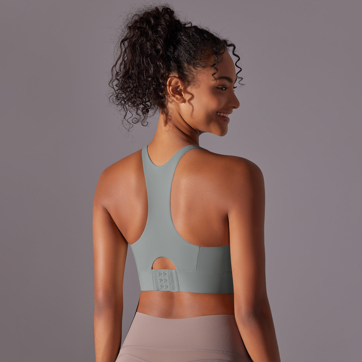 High Strength Sports Underwear One Piece Chest Pad Seamless Hook Eye Closure Yoga Vest Shockproof Push up Beauty Back Yoga Bra