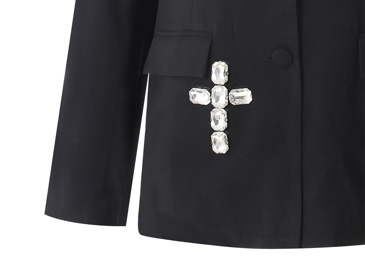 Special Interest Design High Grade European Crystal Rhinestone Beaded Adult Women Loose Blazer