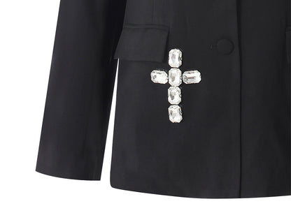 Special Interest Design High Grade European Crystal Rhinestone Beaded Adult Women Loose Blazer