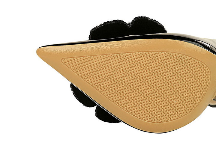 Cocktail Super High Heel Cocktail Women Shoes Patent Leather Stilettos Shallow Mouth Pointed Toe Rhinestone Bow Pumps - GLAMWEARS