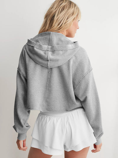 Loose Brand Hooded Sweatshirt Women Spring Autumn Women Clothing V neck Top Pullover Long Sleeved Shirt