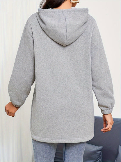 Sweater Outdoor Autumn Winter Casual Loose Long Sleeve Sweatershirt Half Zipper Ladies