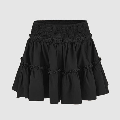 Floral Skirt Pants Lined A line Skirt High Quality Smocking Tight Waist Elastic Culottes