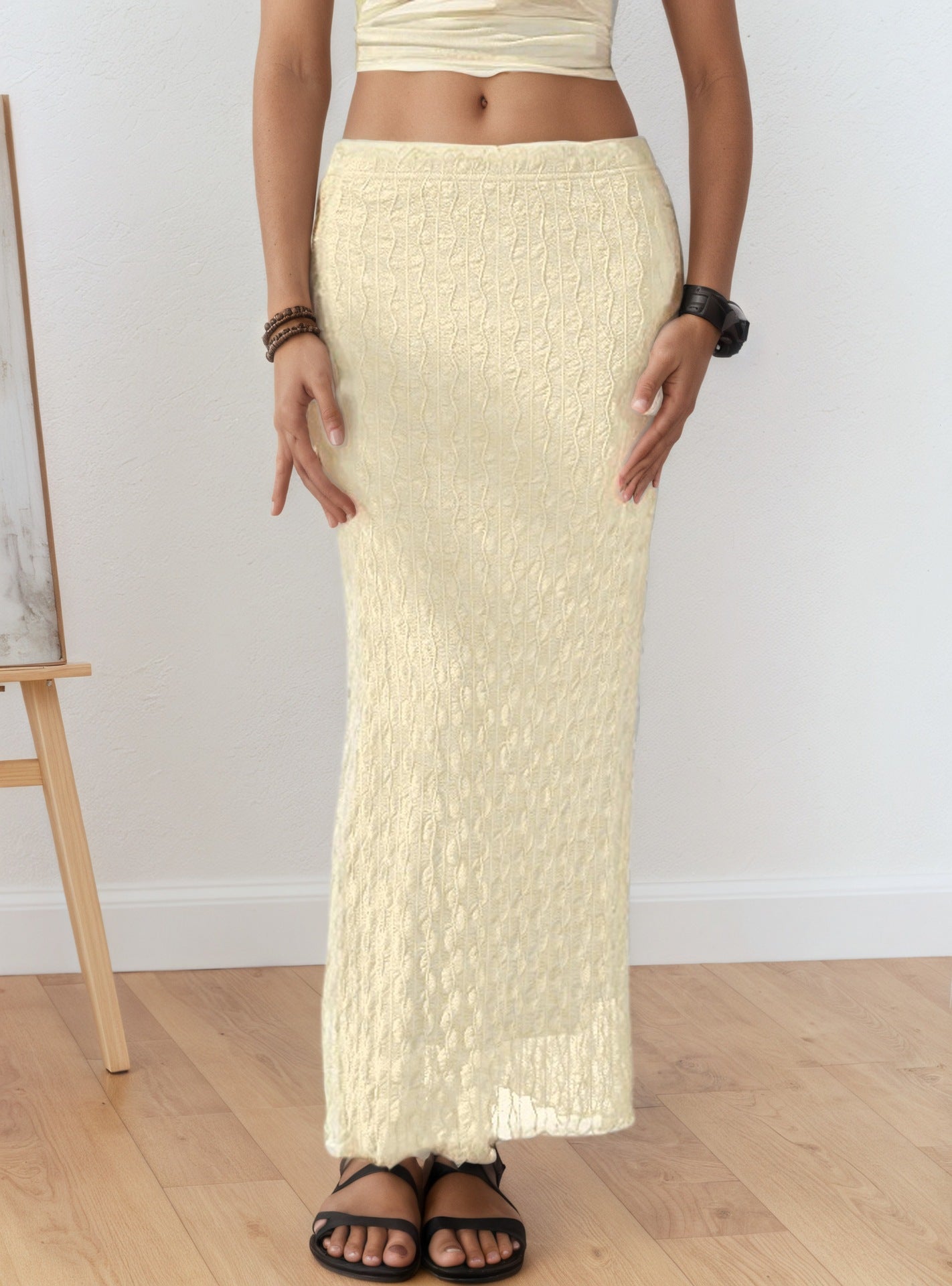 Mesh Jacquard Summer Skirt Party Elegant High Grade Slim Slimming Sheath Skirt