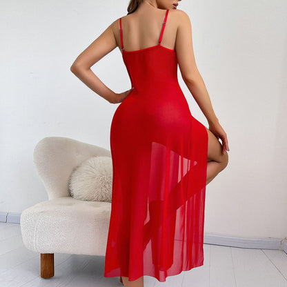 Supply Sexy Petal Decoration Double Sided High Open Strap Dress Sexy Lingerie