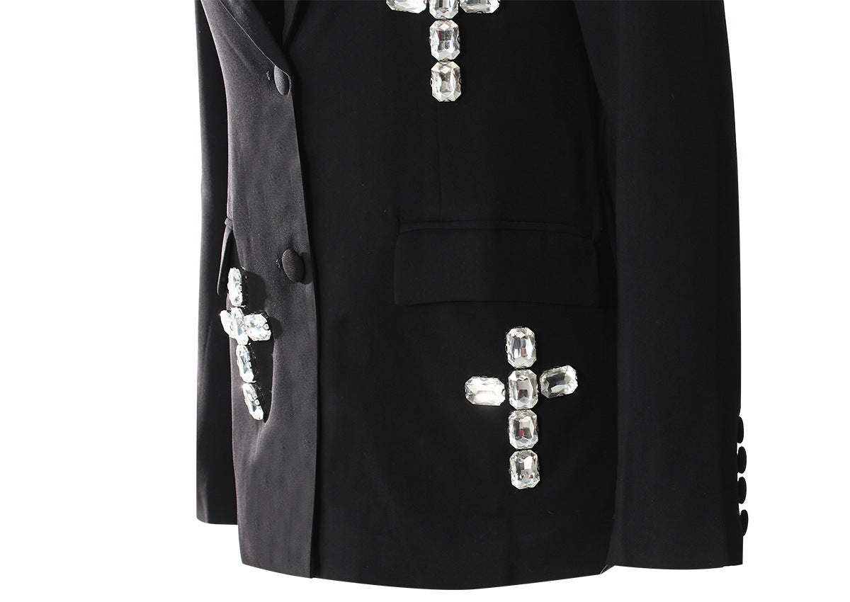 Special Interest Design High Grade European Crystal Rhinestone Beaded Adult Women Loose Blazer