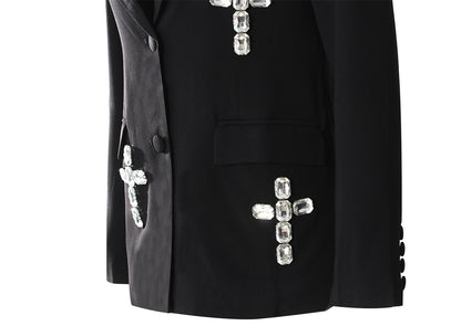 Special Interest Design High Grade European Crystal Rhinestone Beaded Adult Women Loose Blazer