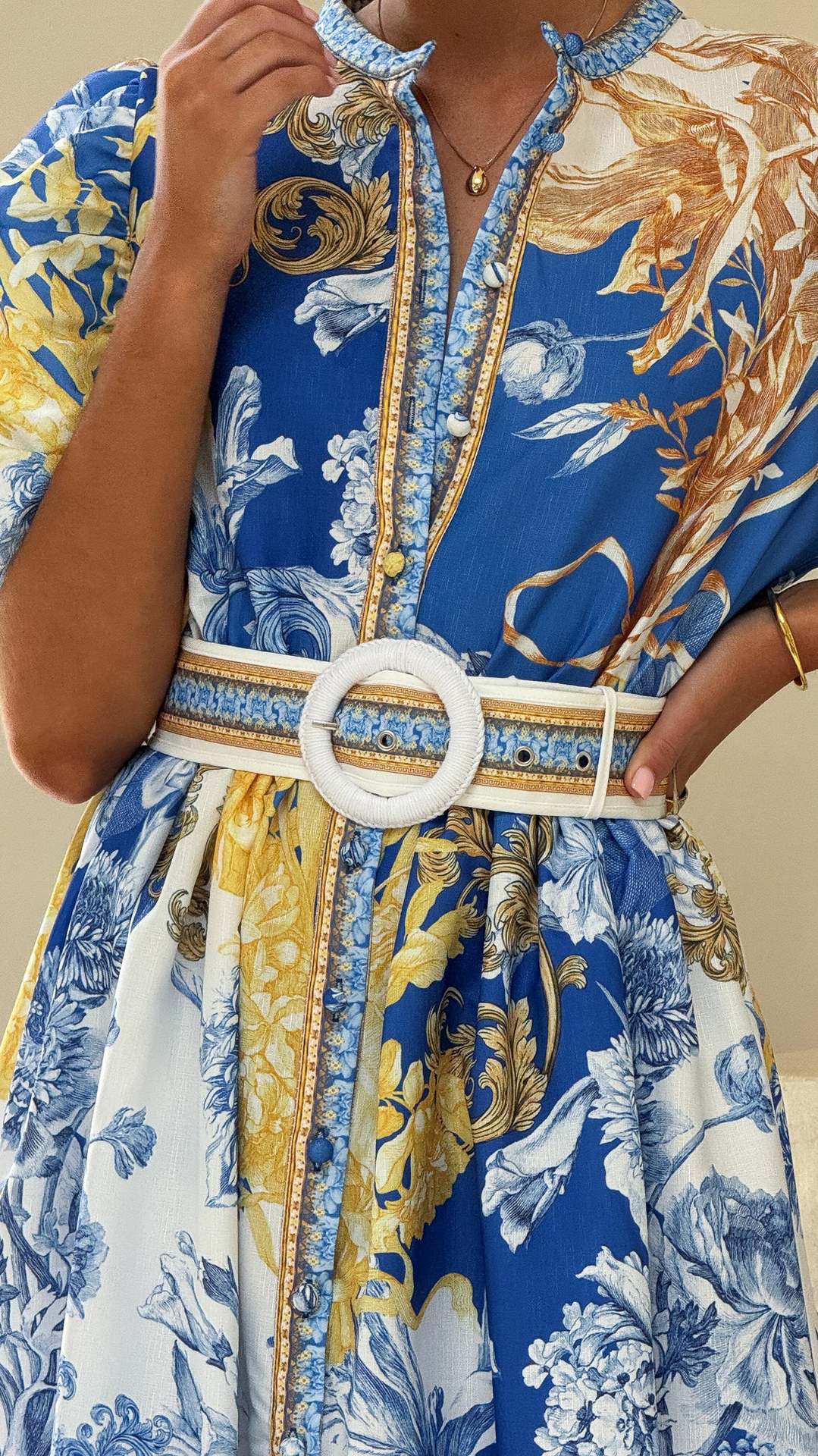 Women Summer Casual Printing Collared Dress