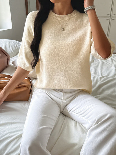 Women Casual Holiday Atmosphere Short Sleeve Sweater