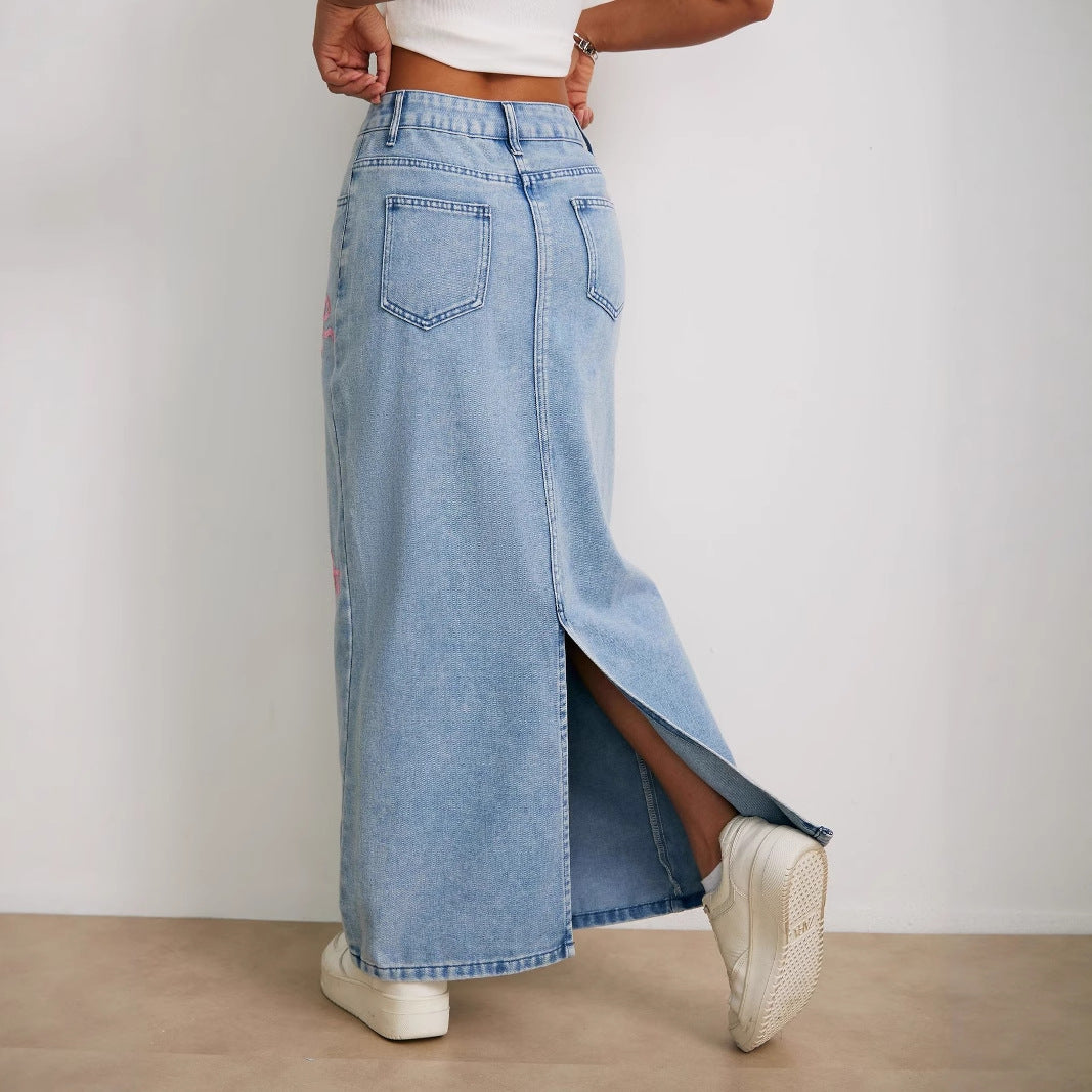 Printed Bow Top Product Pearl Women All Matching Jeans Skirt